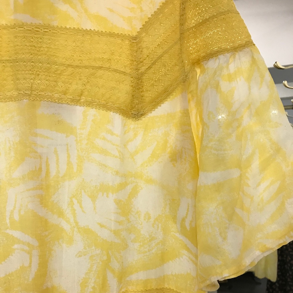 LOA Printed Yellow Midi Dress
